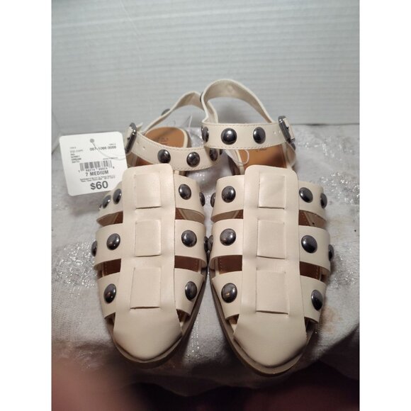 Women's A N.A. Studded Norma Fisherman Sandals in Cream‎ Size 7M NEW $60 - Picture 9 of 13